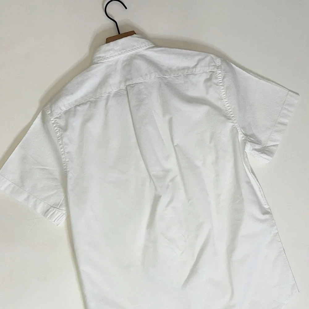 NWT!! Men's J. CREW Short Sleeve Broken-In Organic‎ Cotton Oxford Shirt White S